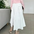 thumbnail image 6 of Women's High-Waisted Pleated Skirt Women's Mid-Length Irregular Large Fishtail Skirt White L, 6 of 7