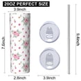 thumbnail image 3 of Pioneer Flower Floral Print Pattern 20oz Skinny Tumbler with Straw & Lid, Double Wall Vacuum Insulated Cup, Leak-Proof, Cup Holder Friendly, Hot 6H Cold 12H, 3 of 6