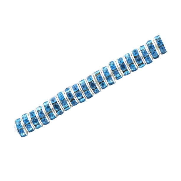 Toystoory 100 piezas de abalorios hechos a mano Rondelles con diamantes de imitación, cuentas espaciadoras, suministros para manualidades, Artesanía lago azul 8MM100 Piezas