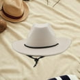 thumbnail image 6 of Cowboy Hat Jazz Hat Decor Cowgirl Hats for Wedding Holiday Stage Performance Beige, 6 of 8