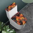 thumbnail image 2 of HELLHERO Soft Polyester Toilet Lid Seat Cover Elastic Bottom Toilet Seat Cover Replacement & Stretchy Fabric for Hotel, Colorful Flame Art, 2 of 7
