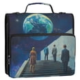 thumbnail image 5 of FORMRS Zipper Binder with Shoulder Strap 2-inch Ring 500 Sheet Capacity File Bag, Blue Planet, 5 of 5