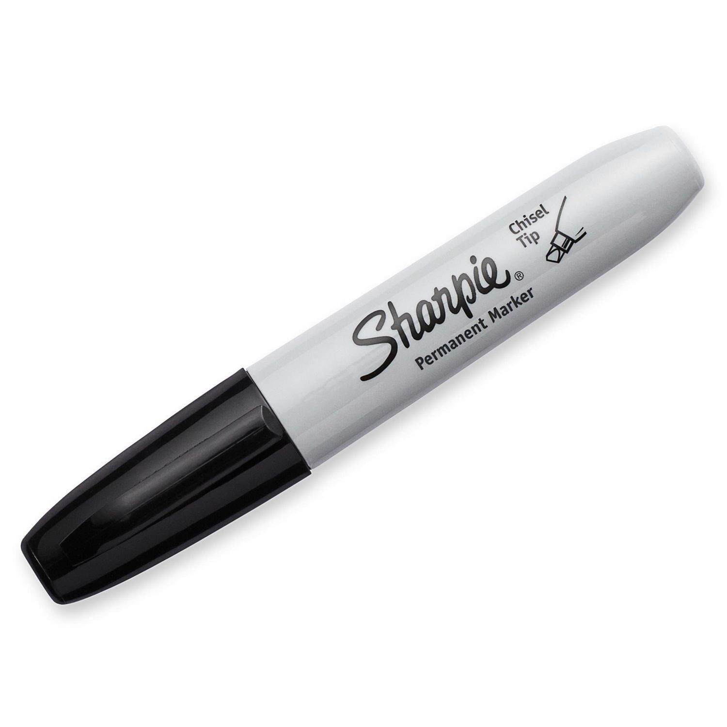 Sharpie Permanent Markers, Chisel Tip, Black, 4 Count