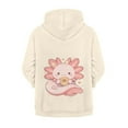 thumbnail image 2 of Chririnla Cartoon Axolotl Doughnut Zip Up Hoodie with Pockets Long Sleeve Lightweight Comfy Casual Outerwear for Girls Teens Size 6-9, 2 of 7