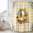 thumbnail image 4 of Shower Curtain Home Sweet Gnome Bathroom Curtains with Hooks, Waterproof Fabric Sunflower Leaves Yellow Plaid Bath Shower Curtains Set for Bathroom Bathtubs Decor 36x72 Inch, 4 of 9