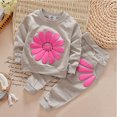 thumbnail image 6 of LYMAYTER Girls Kids Tracksuit Outfits 2PCS Toddler Floral Long Sleeve Sweatshirts Tops + Casual Pants Set for 1-6 Years, 6 of 9