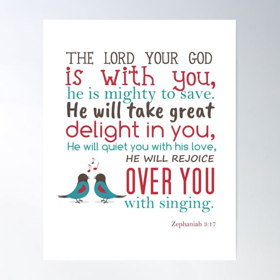 The Lord Your God Is With You Poster Wall Art, Modern Wall Decor For Living Room Bedroom, 12x18 UNFRAMED