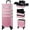 Pink, variant on Rolling Makeup Case On Wheels 4 In 1 Large Organizer Travel With Key Swivel Artist Salon Storage Traveling Cart Trunk Black