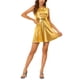 thumbnail image 2 of Vestido sin mangas de cintura alta brillante y ajustado para mujer Inspire Chic, mini vestido dorado 3XL, 2 of 6