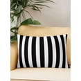 thumbnail image 2 of 1 Pack Outdoor Throw Pillow, Black Striped Waterproof Pillow with Insert Included, Modern Farmhouse Black White Stripes Decorative Accent Cushion Lumbar Pillows for Patio Porch, 12 x 20 In, 2 of 8