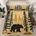 thumbnail image 2 of Feelyou Rustic Bear Wildlife Bed Sheets for Men, Jungle Tree Plant Botanical King Sheets, Western Wildlife Sheet Set, Ultra Soft Bedroom Decor, 4pcs, 2 of 7