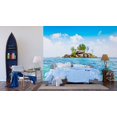 thumbnail image 3 of Dundee Déco Murale Moderne Île Tropicale Bleue et Blanche Non Encollée, 142 Po X 106 Po (360cm X 270cm), 3 of 4