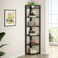 thumbnail image 2 of Tribesigns 6-Tier Corner Shelf, 70.86" Tall Freestanding Bookshelf for Living Room, Bedroom, Black, 2 of 6