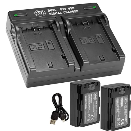 BM 4 NP-FZ100 Batteries and Dual Bay Charger for Sony a7S III a6600 a7R IV A7R III A7R3 a7 III Alpha A9 Alpha a9 II Alpha 9R Alpha 9S Cameras