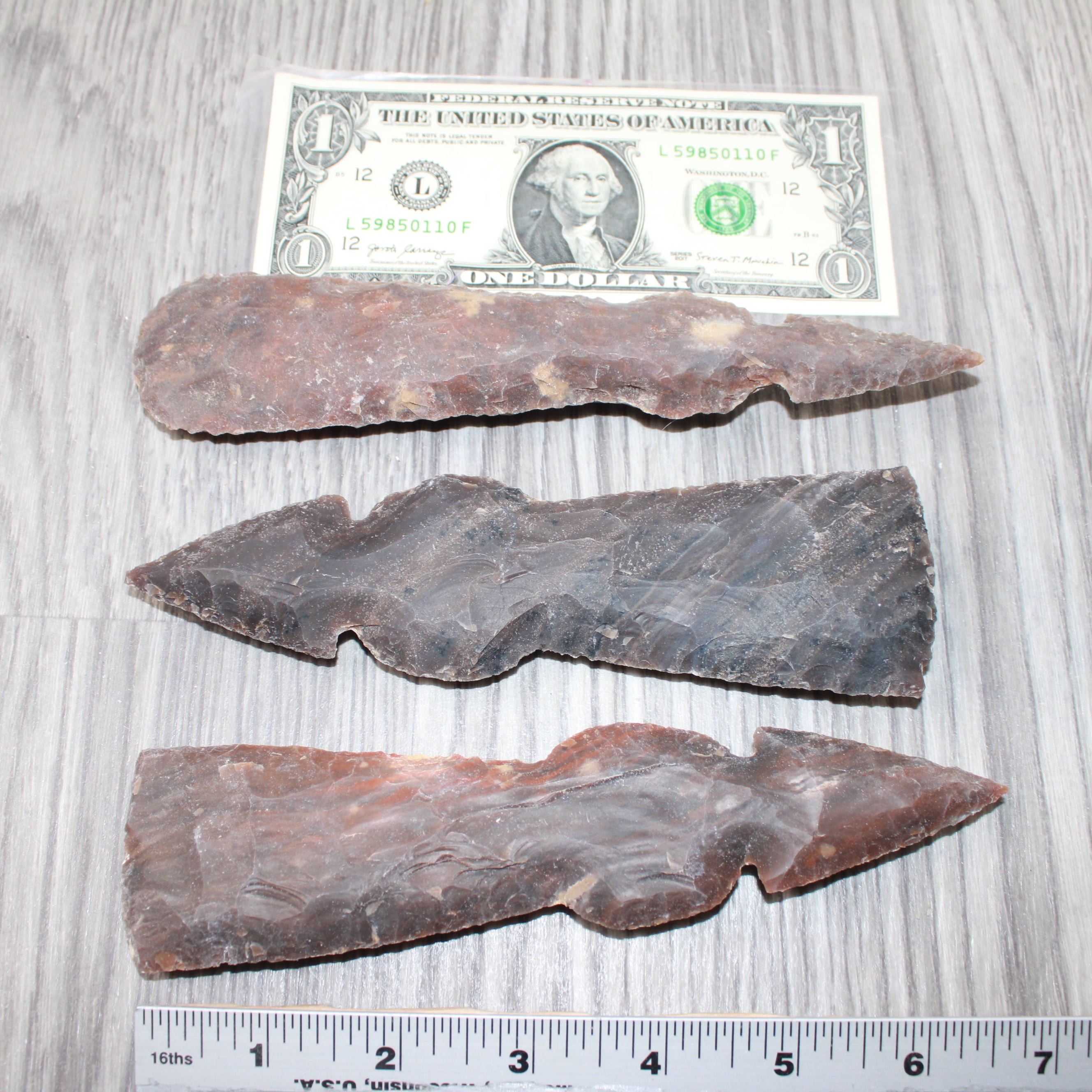3 Stone Ornamental Tomahawk Heads #8562    Agate Jasper Ax Axe Hatchet