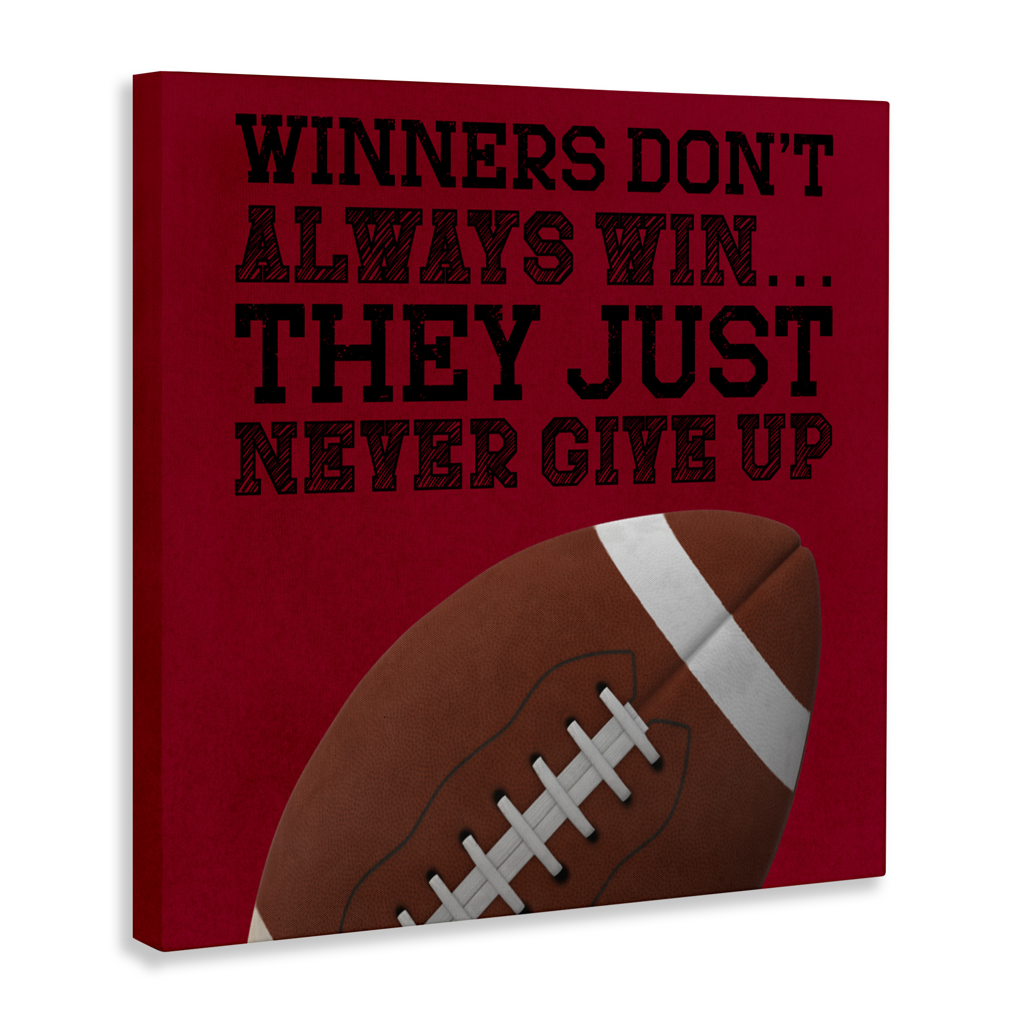 Winners Never Give Up Canvas Wall Art, design by Marcus Prime