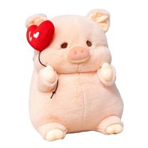 Kainuan Pig Plush Doll Stuffed Doll Toy Angel Pig Plush Toy Super Soft Stuffed Animal Doll Pillow Lovely Pink Piggy with Wings Hold Heart Balloon Plushie-S