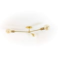 thumbnail image 2 of Three Spoke Flush Mount - Modern Ceiling Fixture - 3 Bulb Flush Light - Brass Chandelier, 2 of 4