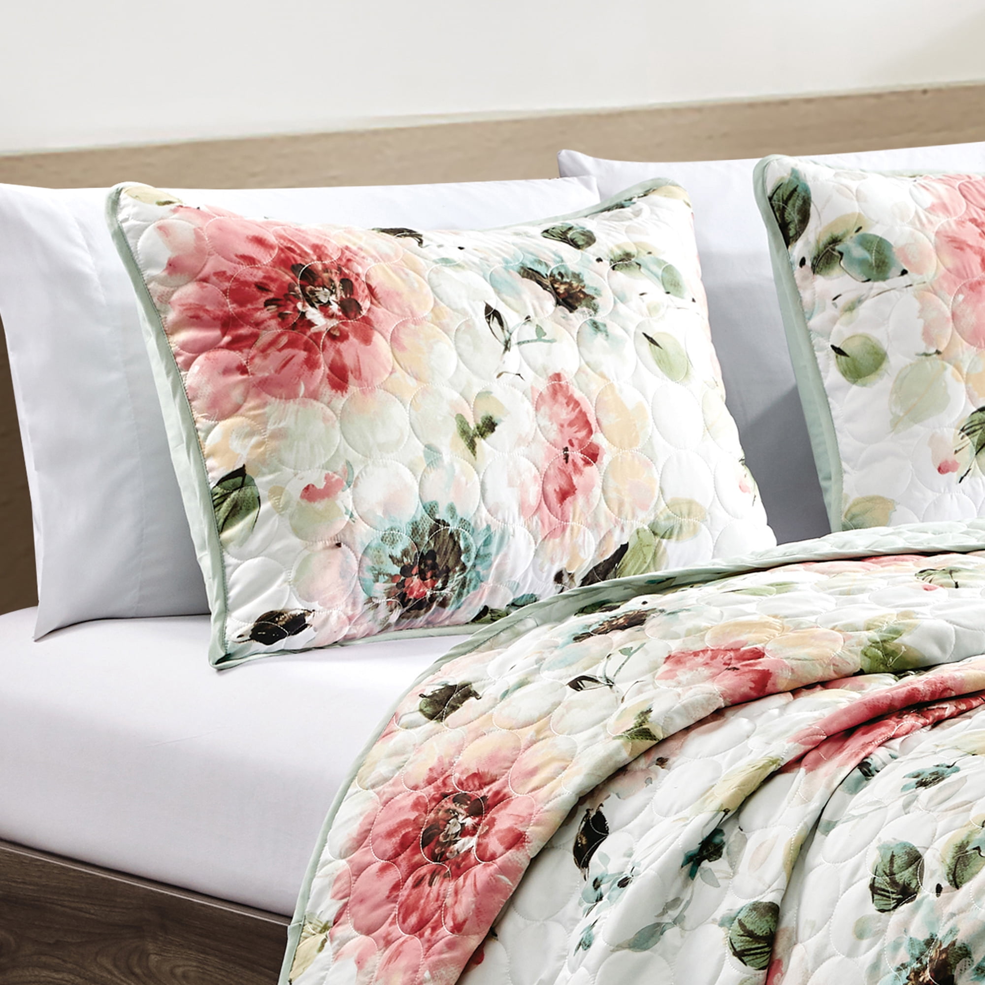 Evjk 3-Piece Decorative Lightweight Bedspread Set – Durable, Microfiber with Decorative Print, QUEEN