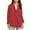 Red, variant on YOIAVAIOY Women's Solid Polo Sweatshirt Oversized Casual Pullover Sweatshirts Fall Fashion Stand Collar Tops with Pockets Navy M