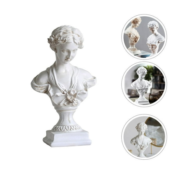 Masteelf  Bust Sculptures Female Goddess Decorations Girl Office White