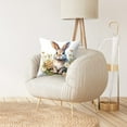 thumbnail image 2 of Vikakiooze Easter Flower Bunny Printed Linen Pillow Living Room Home Sofa Decoration, 2 of 6