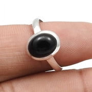 Black Onyx Stone Solid 925 Sterling Silver Daughter Promise Band Ring Jewelry Size 6