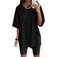 thumbnail image 2 of LIIPEE Womens Summer T Shirts Solid Color Crew Neck Short Sleeve Basic T Shirt Ladies Casual Comfortable Everyday Tees,XL, 2 of 5