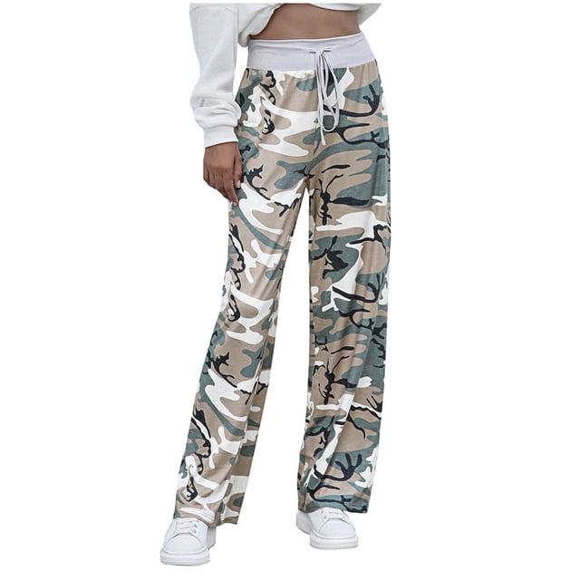 Pantalon à Jambe Grand pour Femmes Pantalon Décontracté Taille Haute Ample pour Femmes Pantalon Confortable Extensible à Imprimé Pantalon à Jambe Grand Pantalon Palazzo à Jambe Grand pour Femmes Pantalon Taille Haute pour Femmes