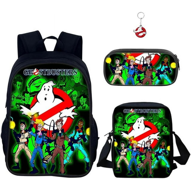 3Pcs Ghostbusters Backpack Set Backpack with Large Capacity Lunch Box Pencil Case Gift for Boys Girls
