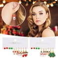 thumbnail image 1 of Fiudx Juego de Pendientes Navideños con Diseño de Papá Noel, de Aleación, Ideal Como Regalo para Mujer, Ideal para Fiestas Navideñas. Incluye Un Juego., 1 of 4