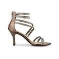 thumbnail image 3 of BLISSFUL STEP Women's Shoes Stiletto Heel Open Toe Ankle Strap Rhinestone Buckle Sandals Gunmetal 9, 3 of 7