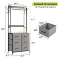 thumbnail image 4 of Juiluna Clothing Rack with 6 Drawers, Freestanding Closet Organizer, Clothes Stand Dresser with Steel Frame & Wooden Top, Tall Closet Storage Organizer, Garment Rack for Hanging Shirts,Dresses,Jackets, 4 of 9
