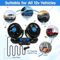 thumbnail image 4 of Yerloa Car Fan, 12 Volt Fans for Vehicles, 360 Degree Rotatable Car Fan Cooling Air Fan, Quiet Strong Dashboard Car Fans for Cooling Inside Car, Electric 2 Speed Dual Head Fan for SUV, RV, Vehicles, 4 of 8