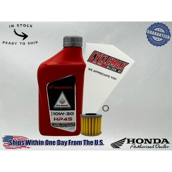 Cyclemax Full Synthetic HP4s Oil Change Kit fits 2021-2024 Honda Trail 125 CT125