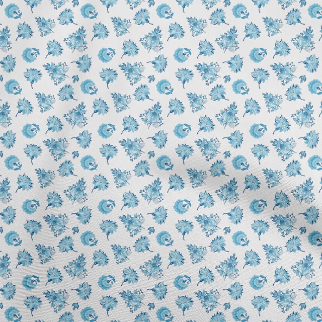 oneOone Polyester Spandex White Fabric Jacobean Floral Sewing Craft Projects Fabric Prints By Yard 56 Inch Wide