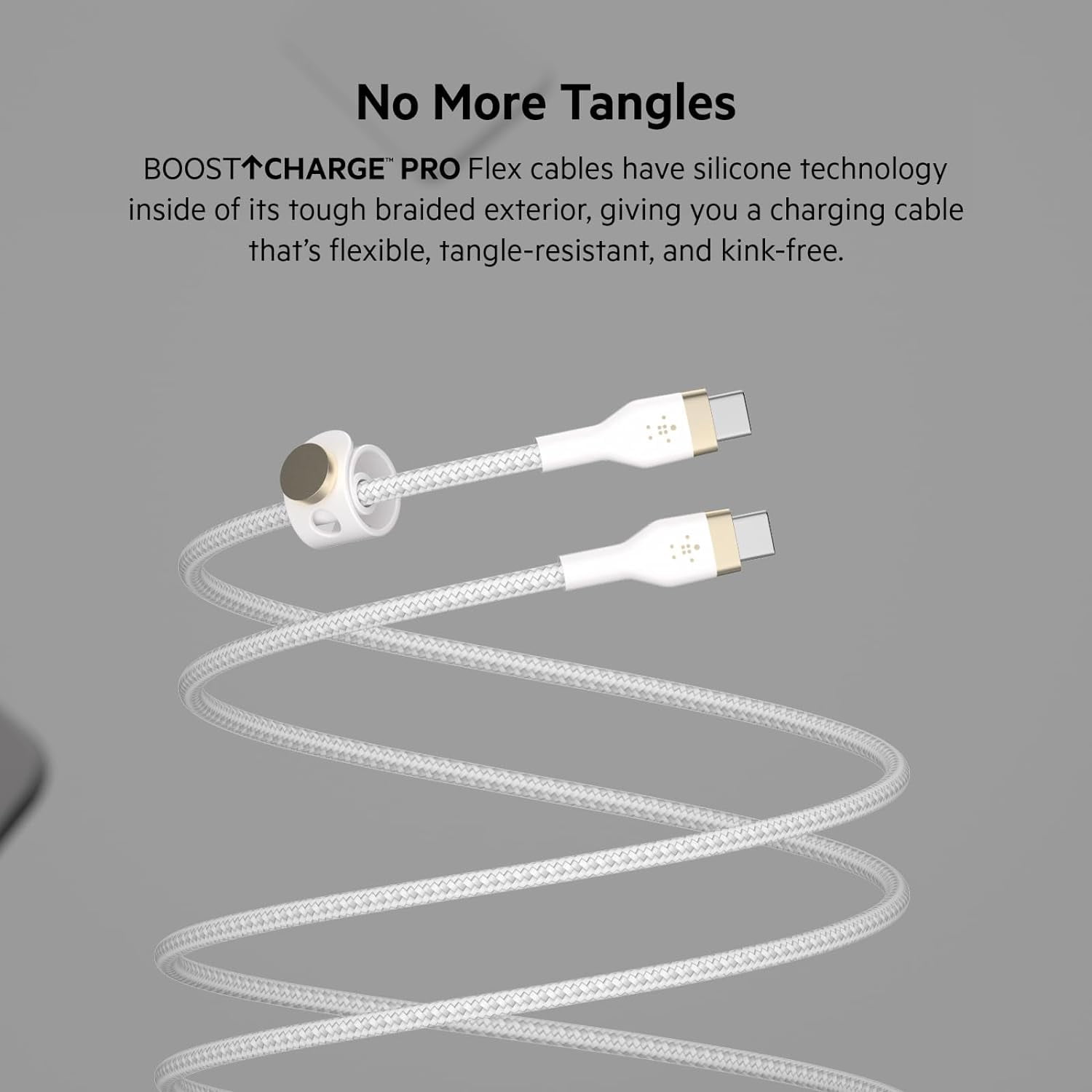 Belkin BoostCharge Pro Flex Braided USB-C to USB-C Charger Cable (1M/3.3FT), USB-IF Fast Charging iPhone 16 Series, MacBook Pro, iPad Pro, Galaxy S25, Nintendo Switch 2 - Black & White (2-Pack)