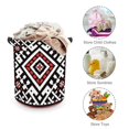 thumbnail image 2 of Geometric Pattern in Red Black Large Dirty Clothes Hamper Foldable Laundry Basket with Handles for Bedroom Bathroom, 2 of 7