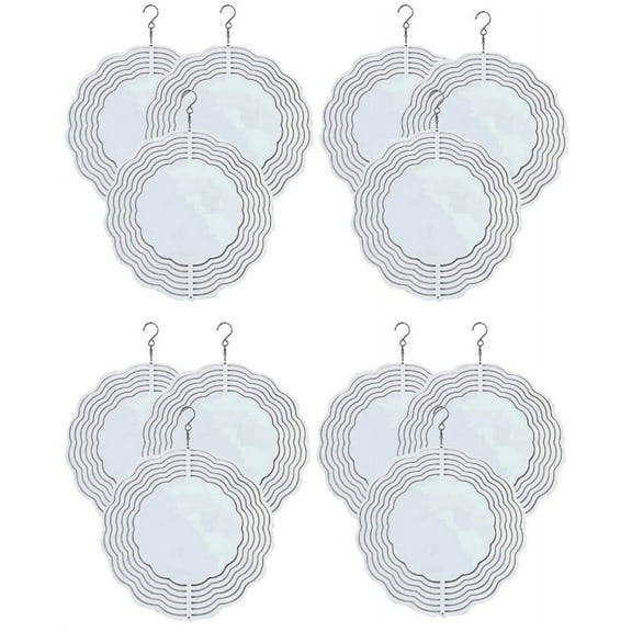 12 Pack 10 - inch Double Sided Round Sublimation Wind Spinner Blanks w/Hooks
