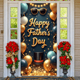 thumbnail image 4 of Gold Glitter  Happy Father's Day Banner Dark Blue Background Dad's Special Day Backdrop Metallic Balloons Golden Star Accents Father's Day Party Background for Father's Day Party Family Gathering, 4 of 8