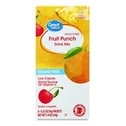 Great Value Sugar-Free Fruit Punch Drink Mix Powder, 1.9 oz, 6 Count