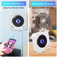 thumbnail image 4 of Reproductor de CD portátil Qoosea, Bluetooth, montaje en pared, radio FM, 4 of 8