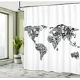 thumbnail image 5 of Ambesonne Sketchy Shower Curtain, Sketch Style Atlas Exotic, 69"Wx70"L, White Black, 5 of 5