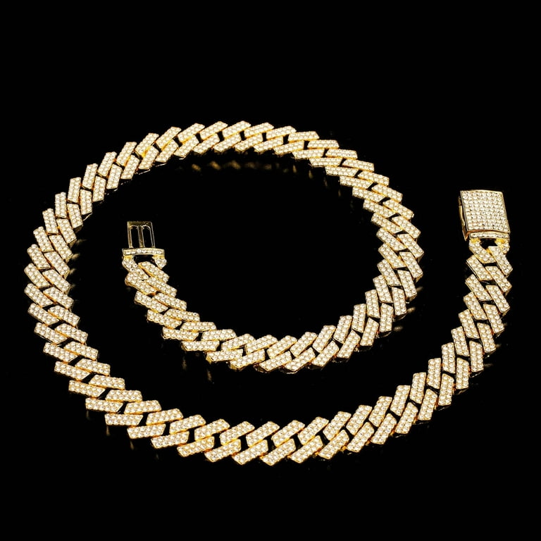 HH Bling Empire Men's Iced Out Cuban Link Chain Necklace Bracelet