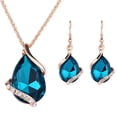 thumbnail image 2 of Zeus Women\'s Fashion Rhinestone Choker Chain Necklace Drop Earrings Jewelry Set, 2 of 7