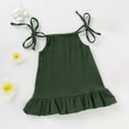 thumbnail image 2 of Mercatoo 0 to 3Y Cotton Dress for Girl Toddler Sleeveless 𝐇𝐚lter Solid Color Linen Pleated Feeling Suitable Dresses, 2 of 6