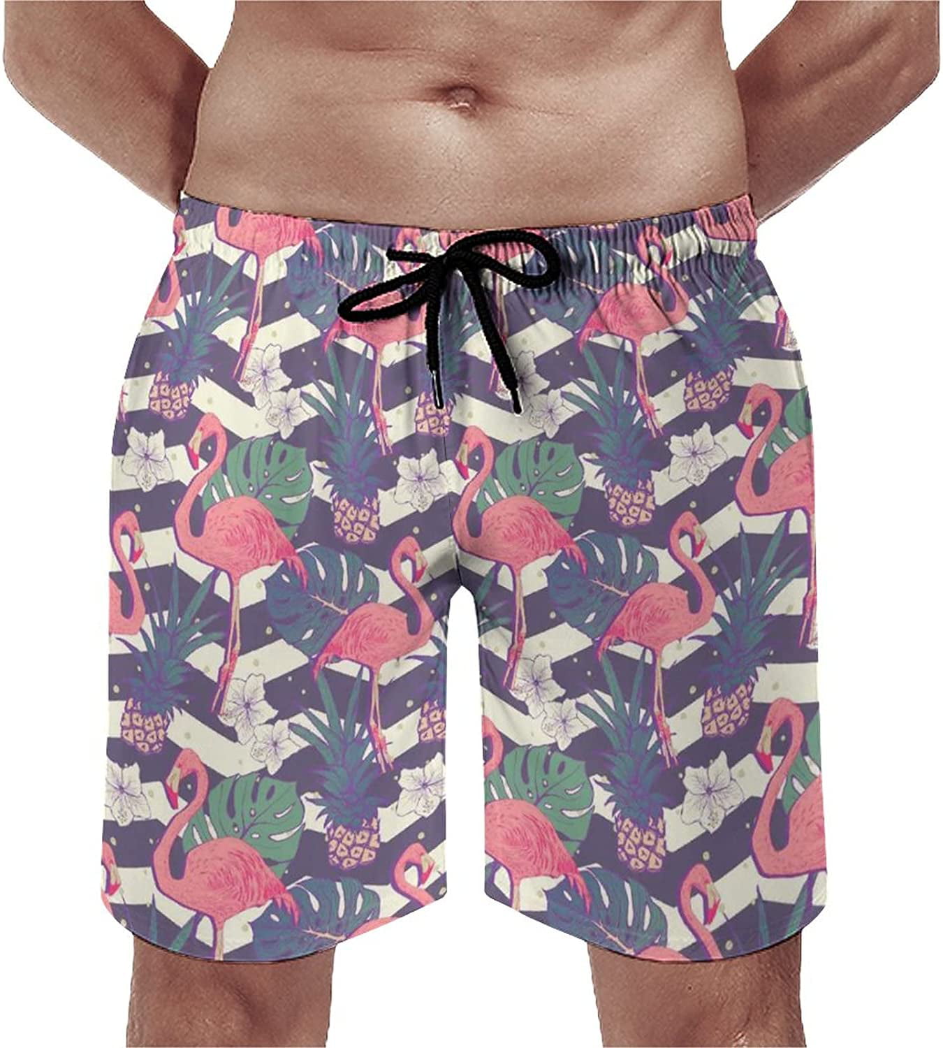Men's Pink Swim Trunks Quick Dry Bathing Suit Casual Swimsuit Cool Swim ...