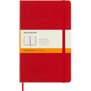 Moleskine Classic Notebook, Hard Cover, Ruled, Large (5" x 8.25"), Scarlet Red
