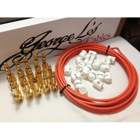 George L s 155 Pedalboard Cable Kit XL .155 Orange& White / GOLD - 20/20/20