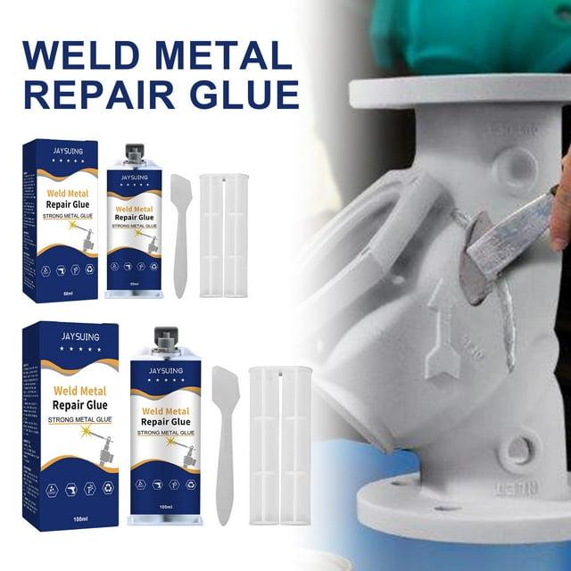 Fiudx Pegamento para Reparación de Metales, Soldadura de Grietas y Porosidades a Alta Temperatura, Fuerte Adhesión para Fundición de Metales, Versátil para Reparaciones, Tamaño de 50/100 Ml, Incluye
